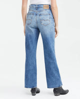 Jean Wide Leg High Rise Boot Relaxed Light Blue Vintage Wash for Women - Blue 439F037 - 5