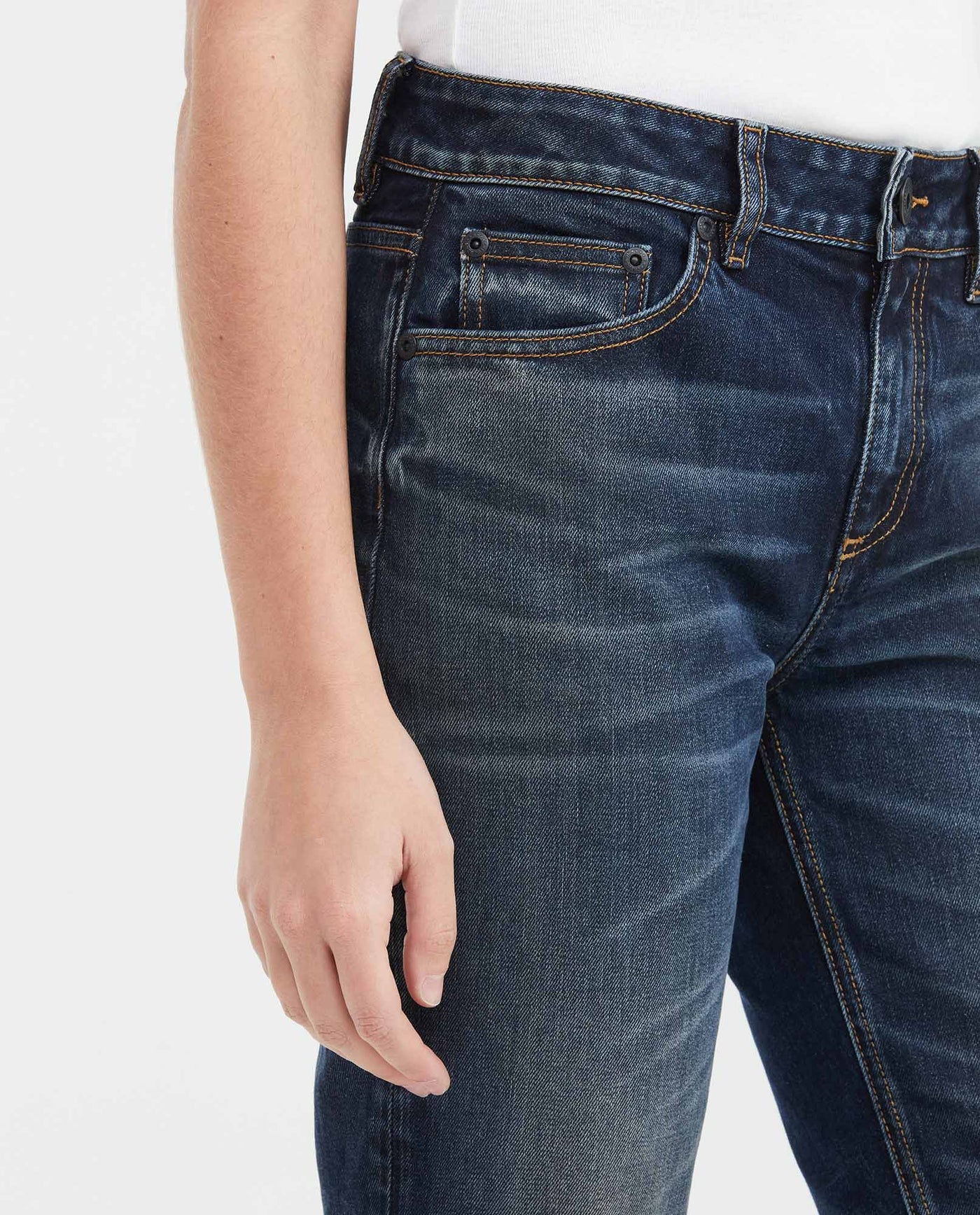 Jean Super High Rise Boot Cut Dark Blue Vintage Wash for Women - Blue 439F450 - 3