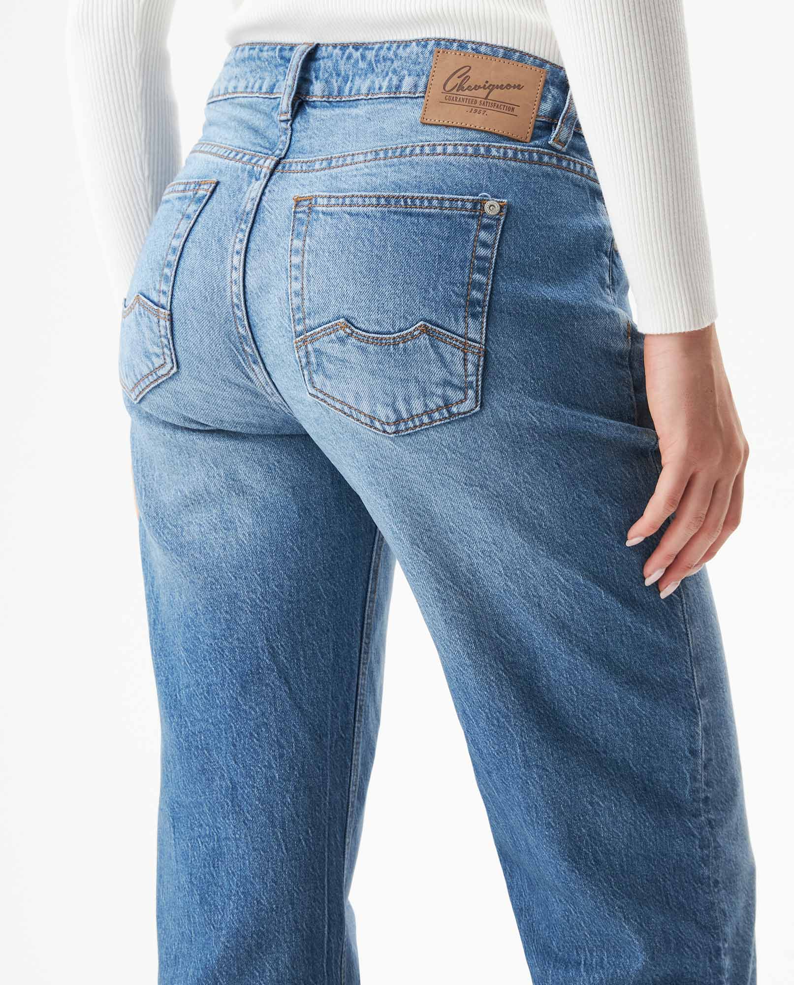 Women's Rusty Low Rise Light Wash Jeans in Cotton-Tencel Blend, Coastline 439G002 - 6