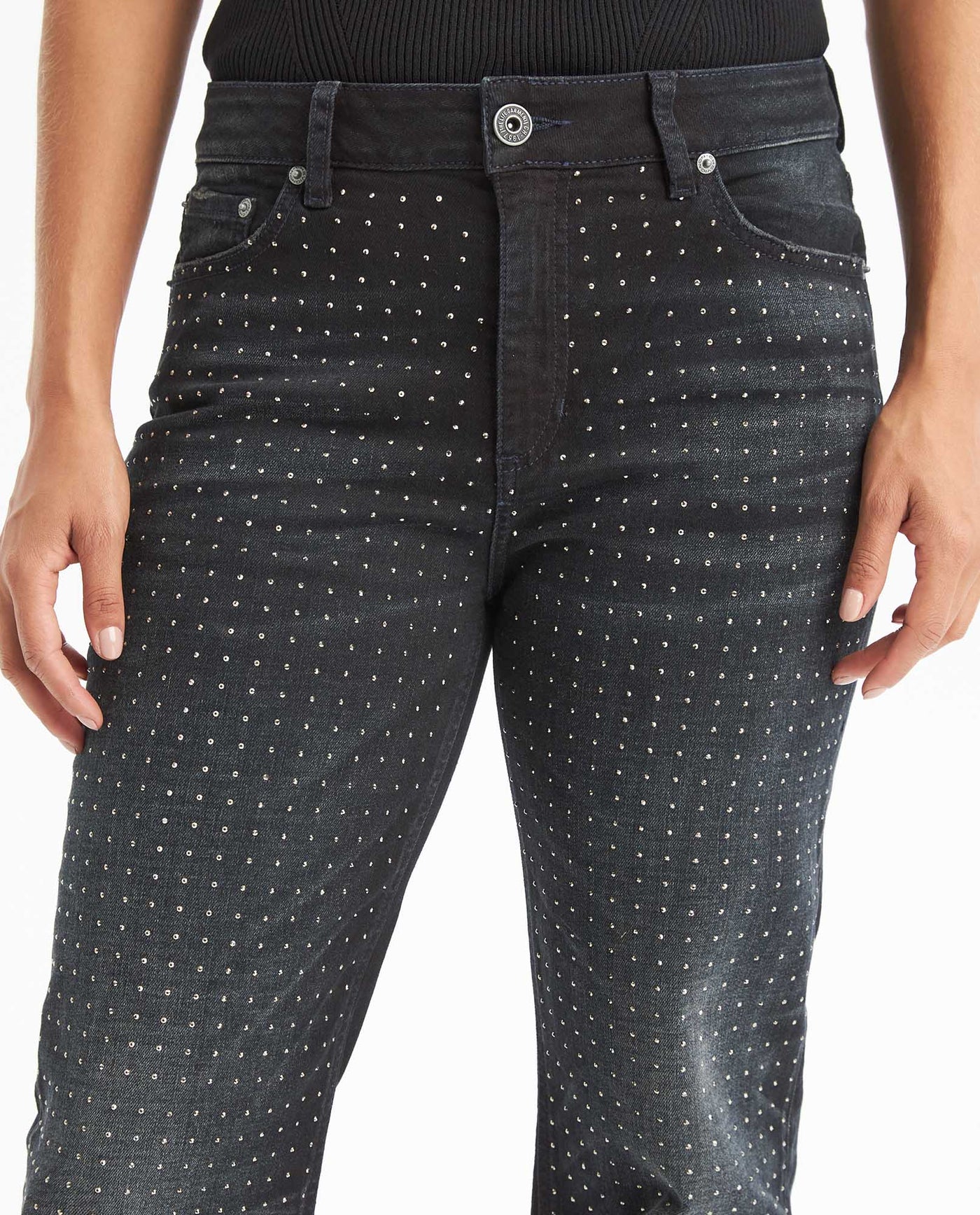 Women's Special Fit Mom Fit High Rise Dark Wash Jeans in Cotton Blend, Lighthouse - 3