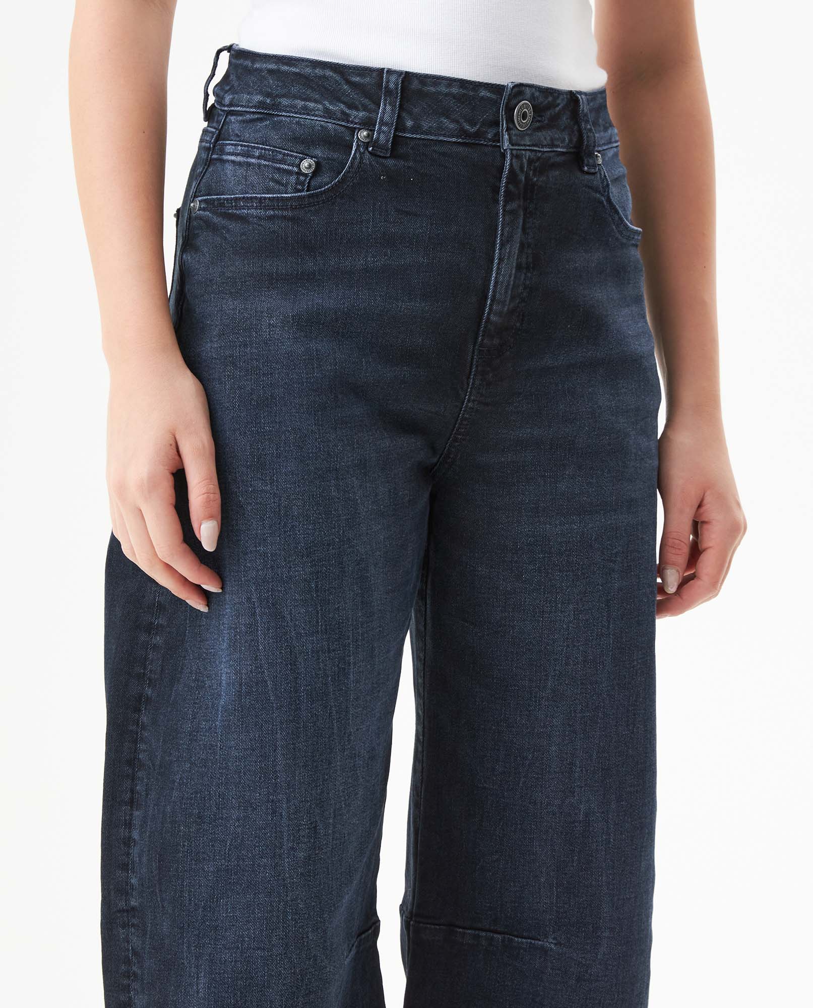 Women's Cosmo High Rise Dark Wash Jeans in Recycled Cotton Blend, Maritime 439G011 - 4