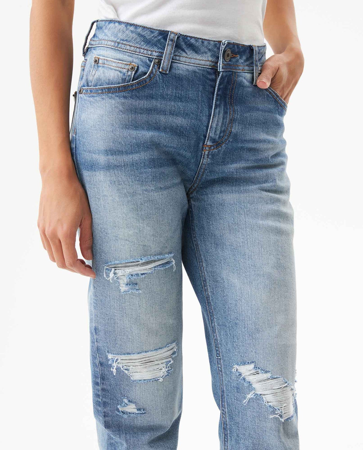 Women's Cosmo High Rise Medium Wash Jeans in Cotton Stretch Blend, Archor - 4