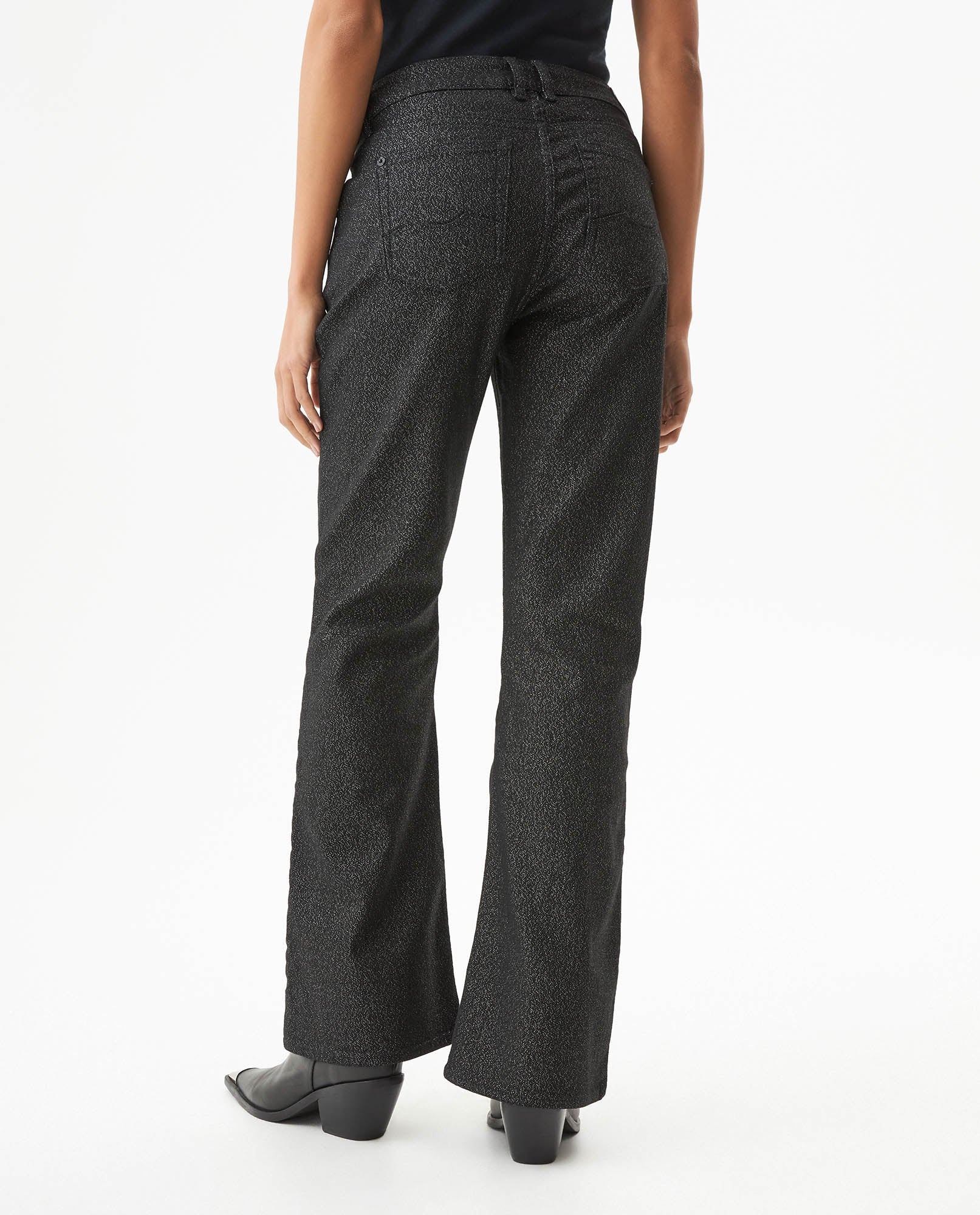 Women's Cosmo High Rise Black Wash Jeans in Cotton-Polyester Blend, Dockside 439G017 - 5