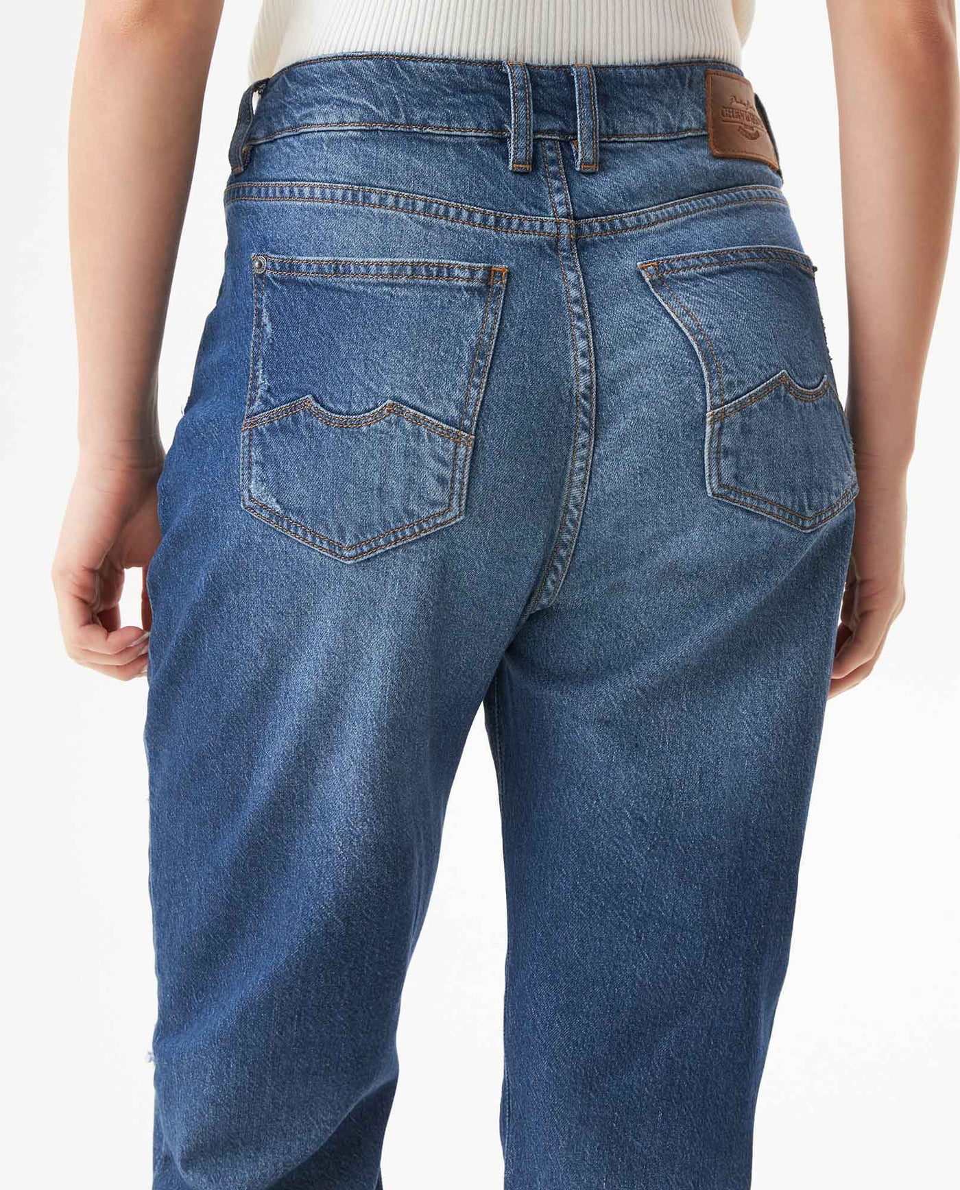 Women's Jeans, Boy Fit, Medium Rise - Blue 439G027 - 6