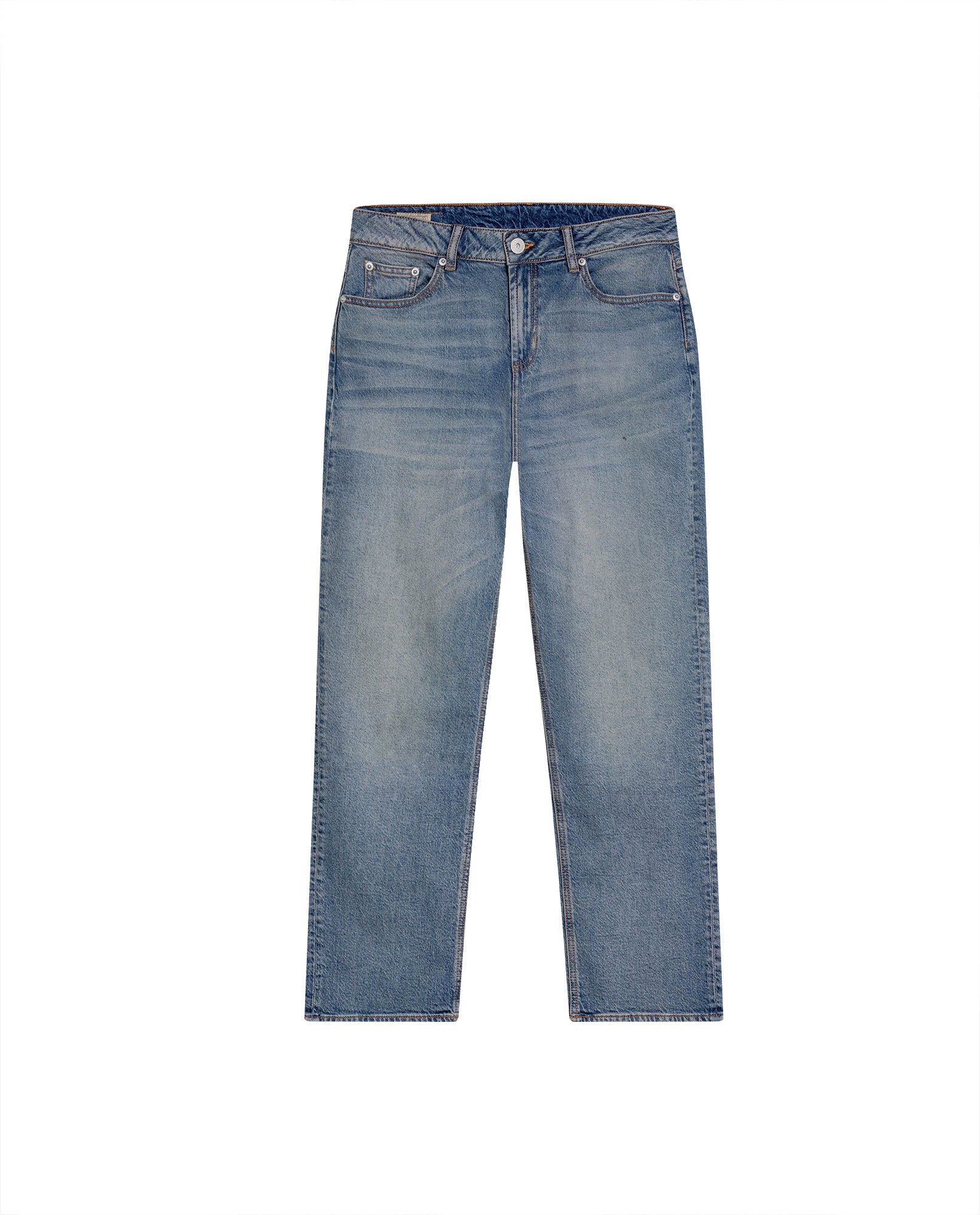 Women's Boy Fit Medium Rise Light Wash Jeans in Cotton-Tencel Blend, Nautical 439G028 - 2