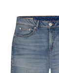 Women's Boy Fit Medium Rise Light Wash Jeans in Cotton-Tencel Blend, Nautical 439G028 - 7