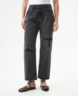 Women's Jeans, Boy Fit, Relaxed Cut - Gray 439G029 - 2