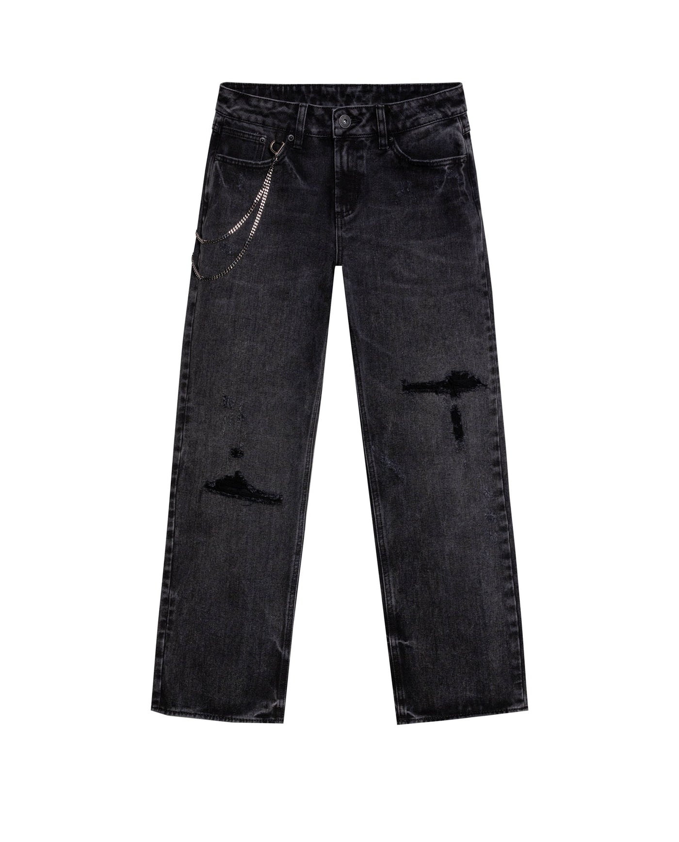Women's Jeans, Boy Fit, Relaxed Cut - Gray 439G029 - 3