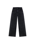 Women's Special Fit Wide Leg High Rise Black Wash Jeans in Cotton-Viscose Blend, Ceremony 439G031 - 2