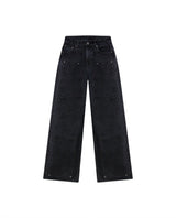 Women's Special Fit Wide Leg High Rise Black Wash Jeans in Cotton-Viscose Blend, Ceremony 439G031 - 2