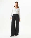 Women's Special Fit Wide Leg High Rise Black Wash Jeans in Cotton-Viscose Blend, Ceremony 439G031 - 3