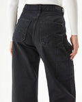 Women's Special Fit Wide Leg High Rise Black Wash Jeans in Cotton-Viscose Blend, Ceremony 439G031 - 6