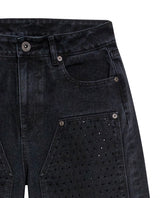 Women's Special Fit Wide Leg High Rise Black Wash Jeans in Cotton-Viscose Blend, Ceremony 439G031 - 7