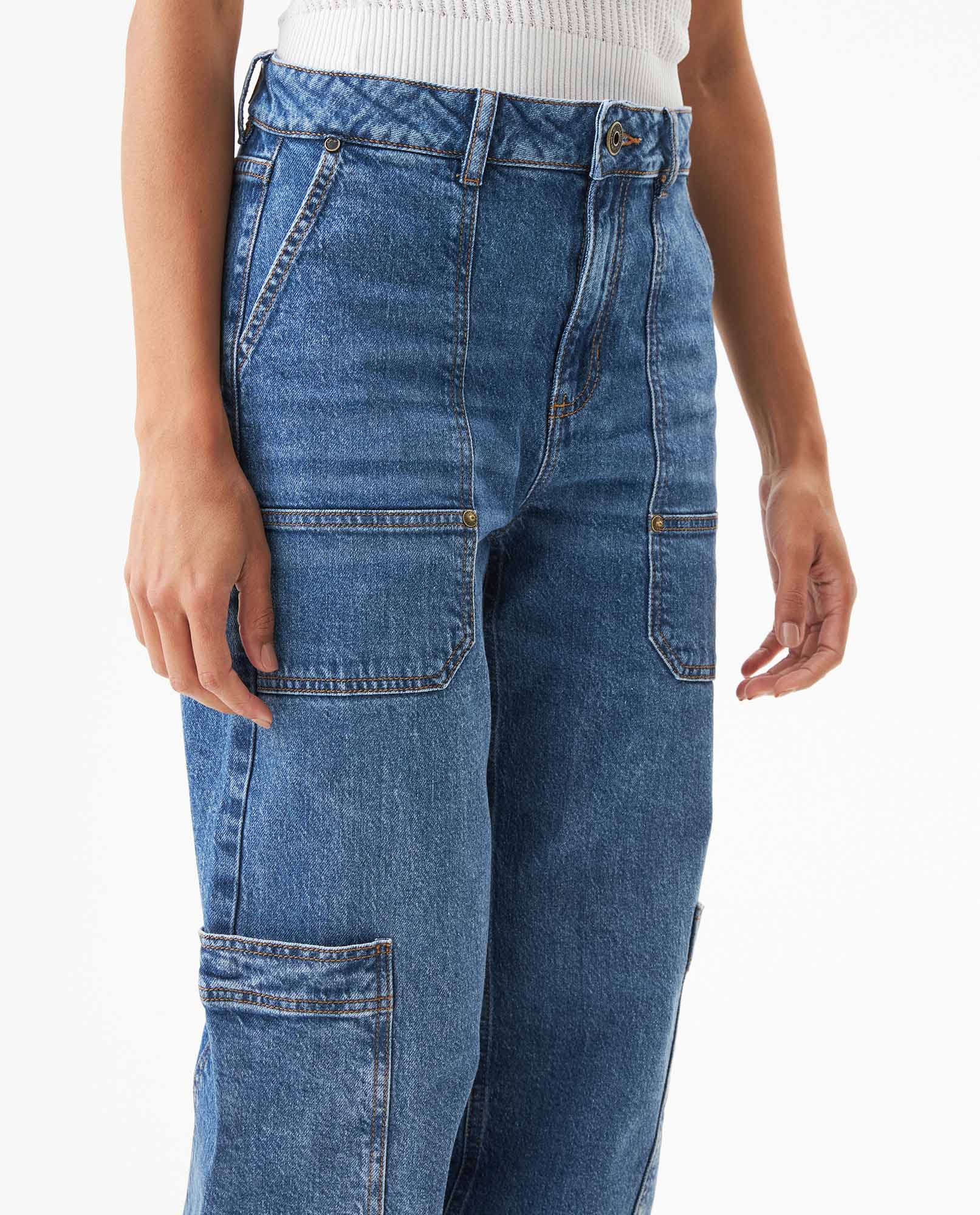Women's Morrison Straight Fit High Rise Dark Wash Jeans in Cotton-Tencel Blend, Plaza 439G032 - 4