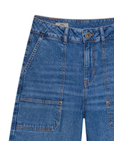 Women's Morrison Straight Fit High Rise Dark Wash Jeans in Cotton-Tencel Blend, Plaza 439G032 - 7