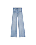 Women's Special Fit Wide Leg High Rise Light Wash Jeans in Cotton Stretch Blend, Midnight 439G042 - 2