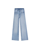 Women's Special Fit Wide Leg High Rise Light Wash Jeans in Cotton Stretch Blend, Midnight 439G042 - 2