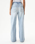 Women's Special Fit Wide Leg High Rise Light Wash Jeans in Cotton Stretch Blend, Midnight 439G042 - 5