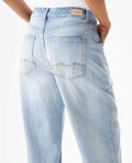 Women's Special Fit Wide Leg High Rise Light Wash Jeans in Cotton Stretch Blend, Midnight 439G042 - 6