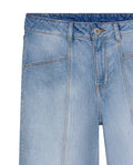 Women's Special Fit Wide Leg High Rise Light Wash Jeans in Cotton Stretch Blend, Midnight 439G042 - 7