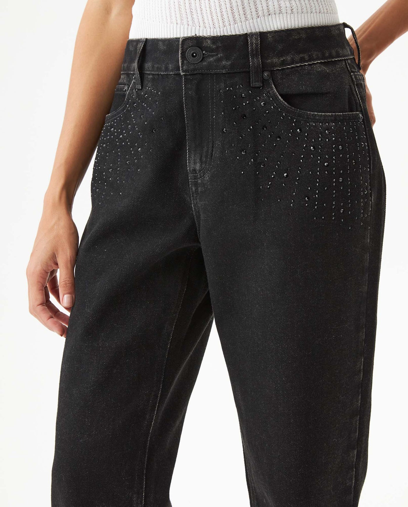 Women's Cosmo High Rise Light Wash Jeans in Cotton-Polyester Blend, Festivity 439G043 - 4