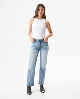 Women's Cosmo High Rise Medium Wash Jeans in Cotton-Polyester Stretch Blend, Moonlight 439G451 - 3