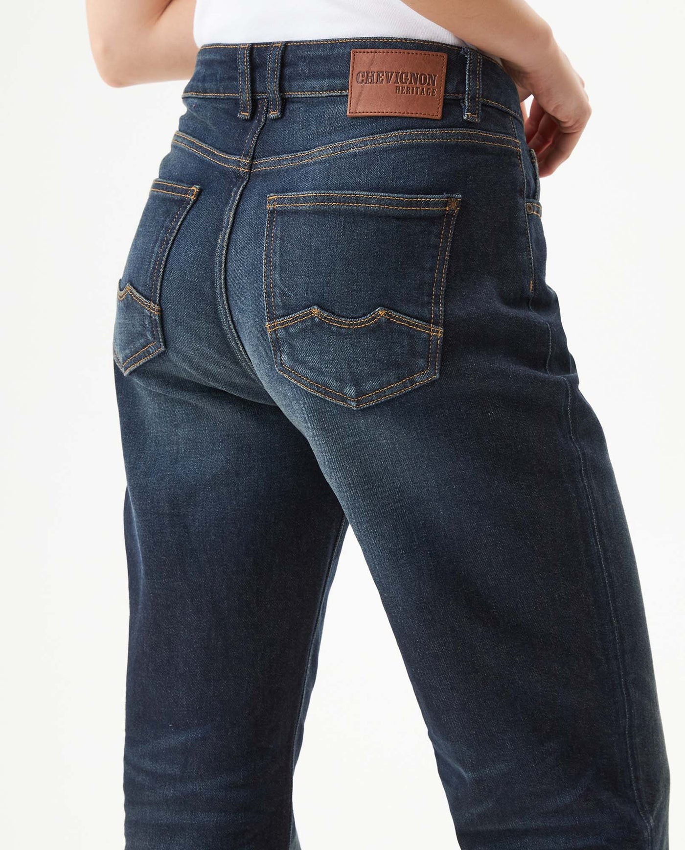 Women's Cosmo High Rise Ultra Dark Wash Jeans in Cotton-Polyester Stretch Blend, Majestic 439G453 - 6