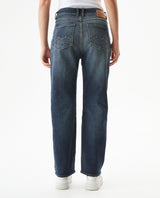 Women's Boy Fit Medium Rise Dark Wash Jeans in Cotton-Polyester Stretch Blend, Ceremony 439G454 - 5