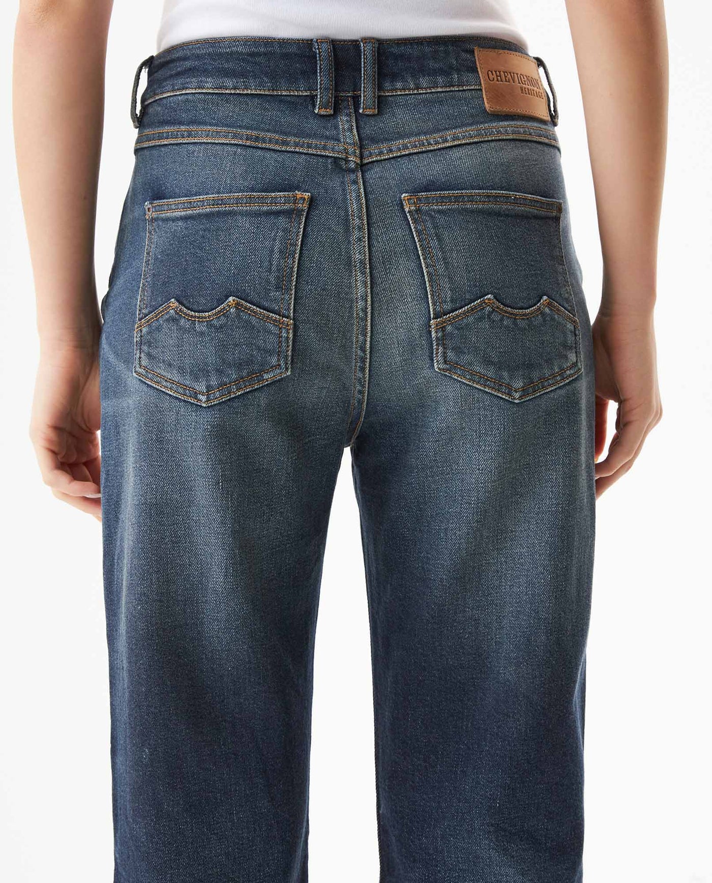 Women's Boy Fit Medium Rise Dark Wash Jeans in Cotton-Polyester Stretch Blend, Ceremony 439G454 - 6