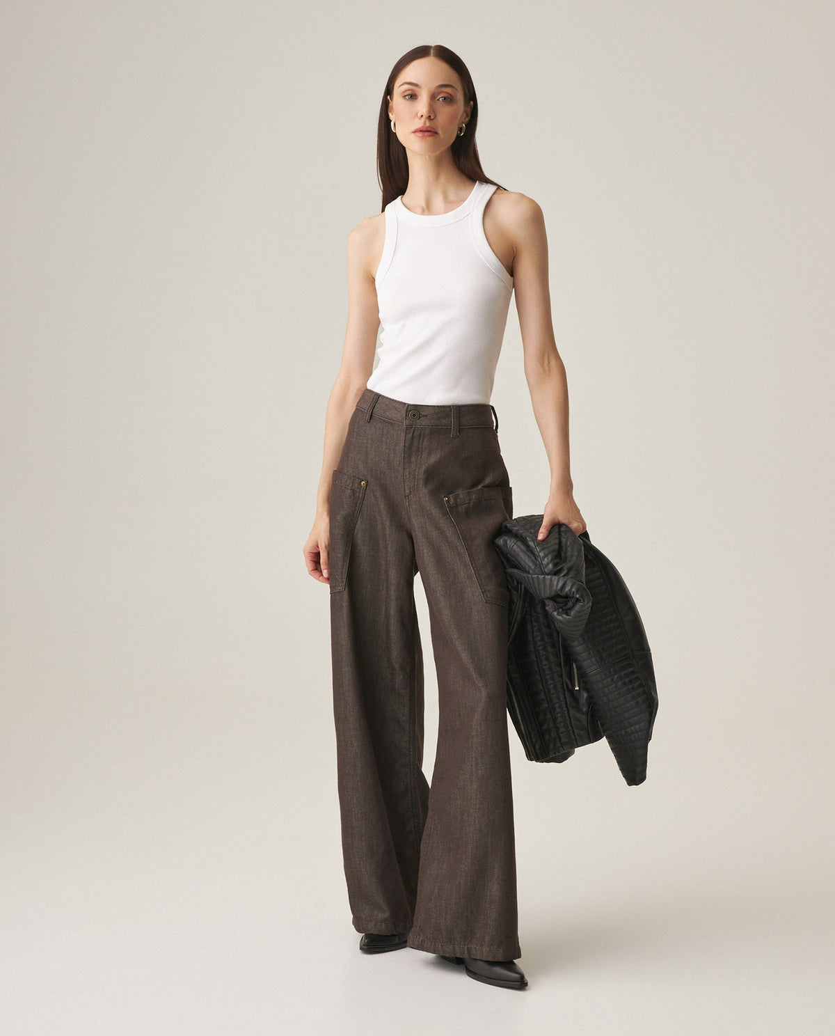 Women´s Wide Leg Jeans - Brown 63_439H036_CAF190812_0