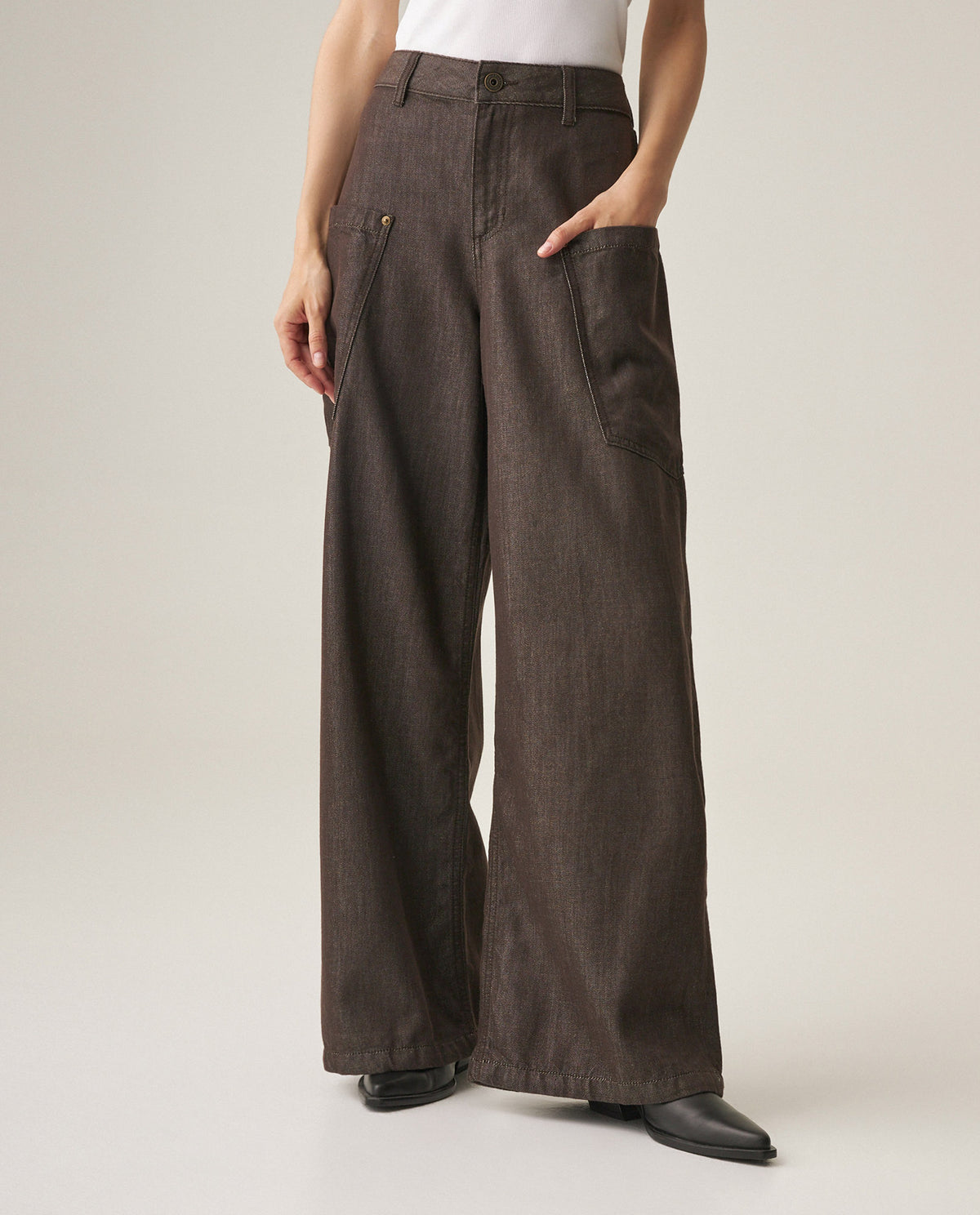 Women´s Wide Leg Jeans - Brown 63_439H036_CAF190812_3