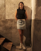 Short Skirt in Light Blue High Rise Denim for Women - Blue 441G001 - 1