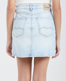 Short Skirt in Light Blue High Rise Denim for Women - Blue 441G001 - 4