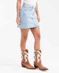 Falda Corta en Denim High Rise Azul Claro para Mujer - Blue 63_442G000_AZU154020_5