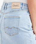Falda Corta en Denim High Rise Azul Claro para Mujer - Blue 63_442G000_AZU154020_7