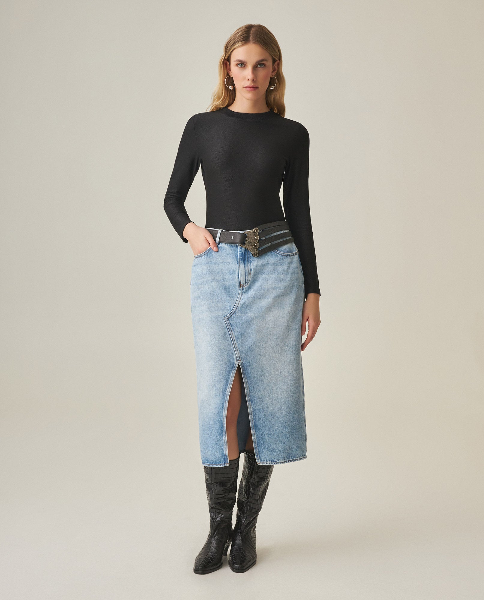 Women´s Long Denim Skirt - Blue 63_442H000_AZU154020_3