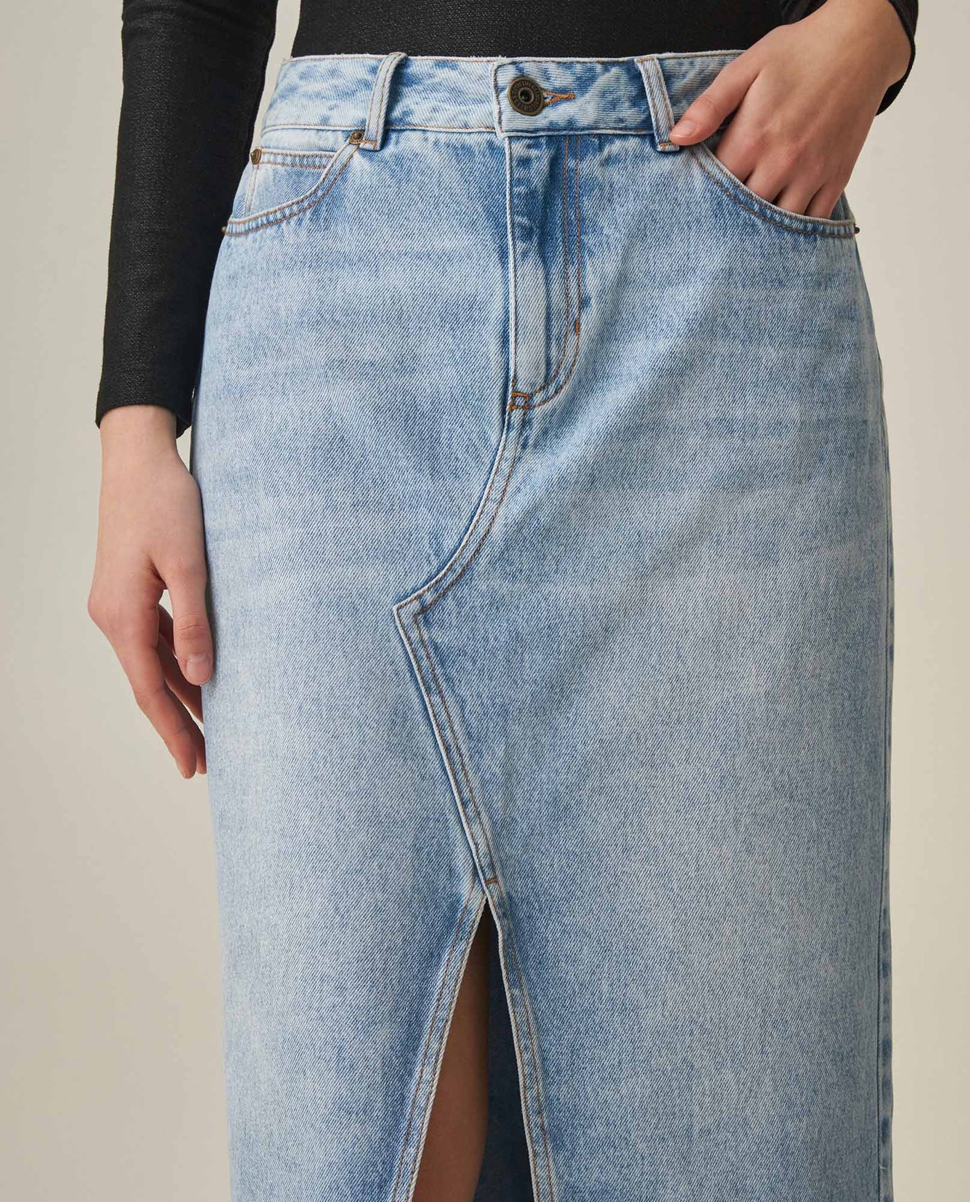 Women´s Long Denim Skirt - Blue 63_442H000_AZU154020_5