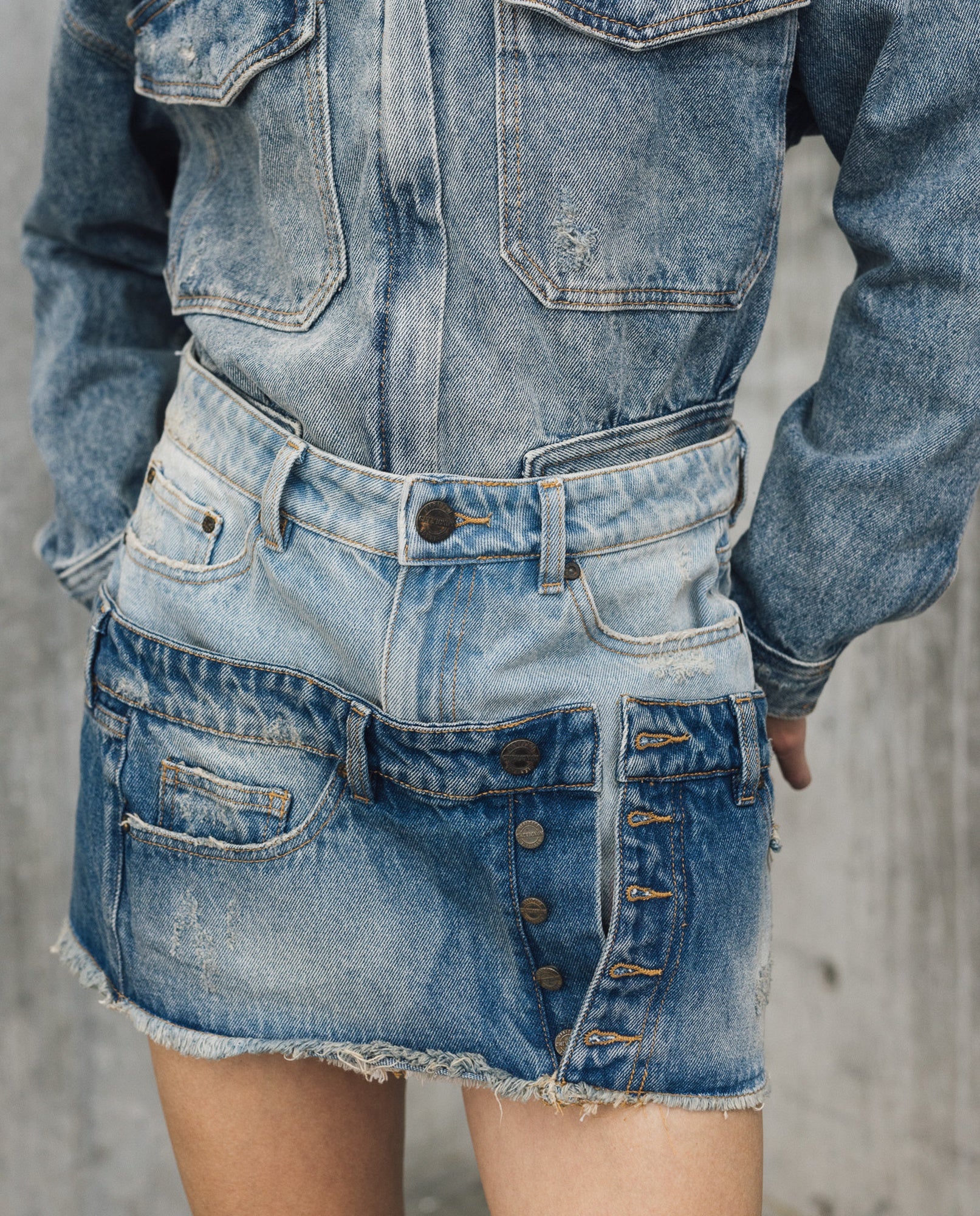 Womens Mini Denim Skirt - Special Collection - Blue 63_442H200_AZU154020_3