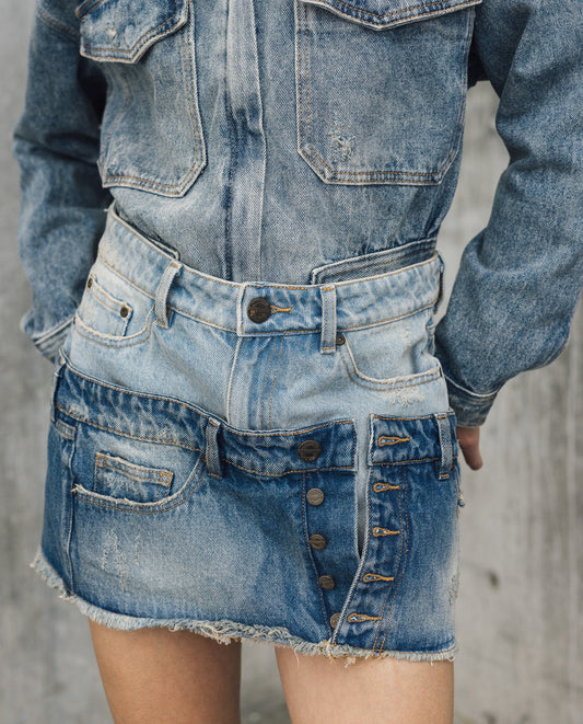 Womens Mini Denim Skirt - Special Collection - Blue 63_442H200_AZU154020_3