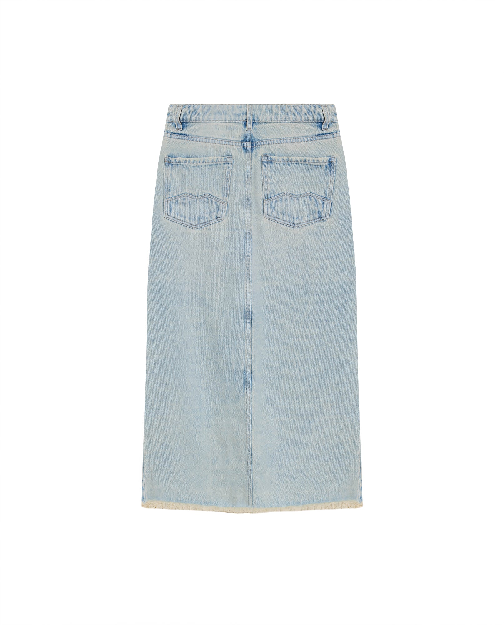 Womens Distressed Denim Midi Skirt - Blue 63_444G500_AZU144110_5