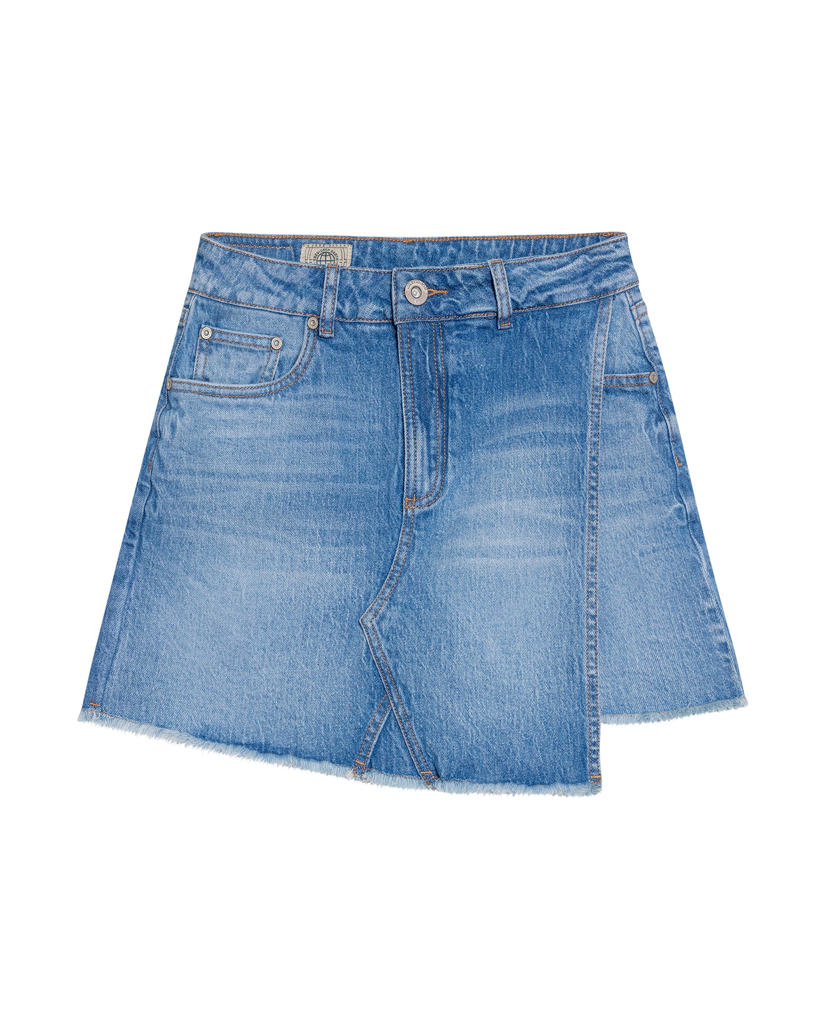 Women's Cargo Style Denim Skirt in Cotton Stretch Blend 449G000 - 2