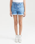 Dark Blue High Rise Denim Shorts for Women - Blue 451G001 - 1