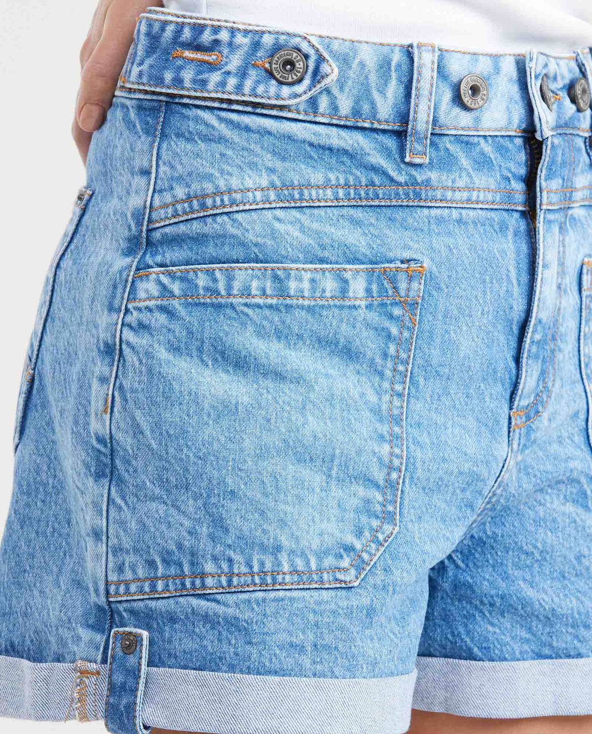 Dark Blue High Rise Denim Shorts for Women - Blue 451G001 - 3