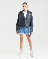 Dark Blue High Rise Denim Shorts for Women - Blue 451G001 - 7