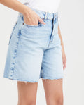 Light Blue High Rise Denim Bermuda for Women - Blue 451G002 - 2