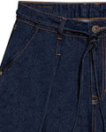 Womens Shorts A-Line Silhouette High Rise Cotton–Lyocell Non-Stretch Ultra Dark Wash Pleated Drape - Blue 63_451H000_AZU193924_8