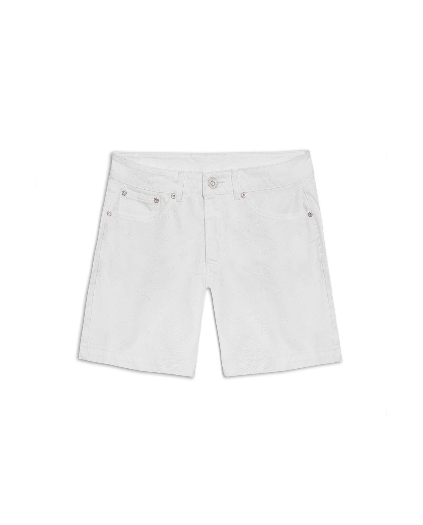 Womens Shorts High Rise Cotton Raw White Wash Front Destroyer Effect - Raw 63_451H103_CRU134403_3