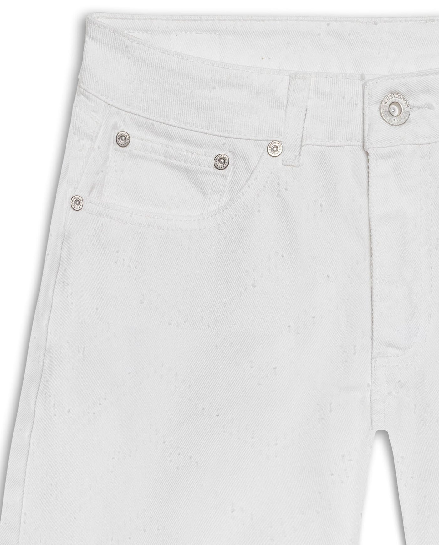 Womens Shorts High Rise Cotton Raw White Wash Front Destroyer Effect - Raw 63_451H103_CRU134403_8