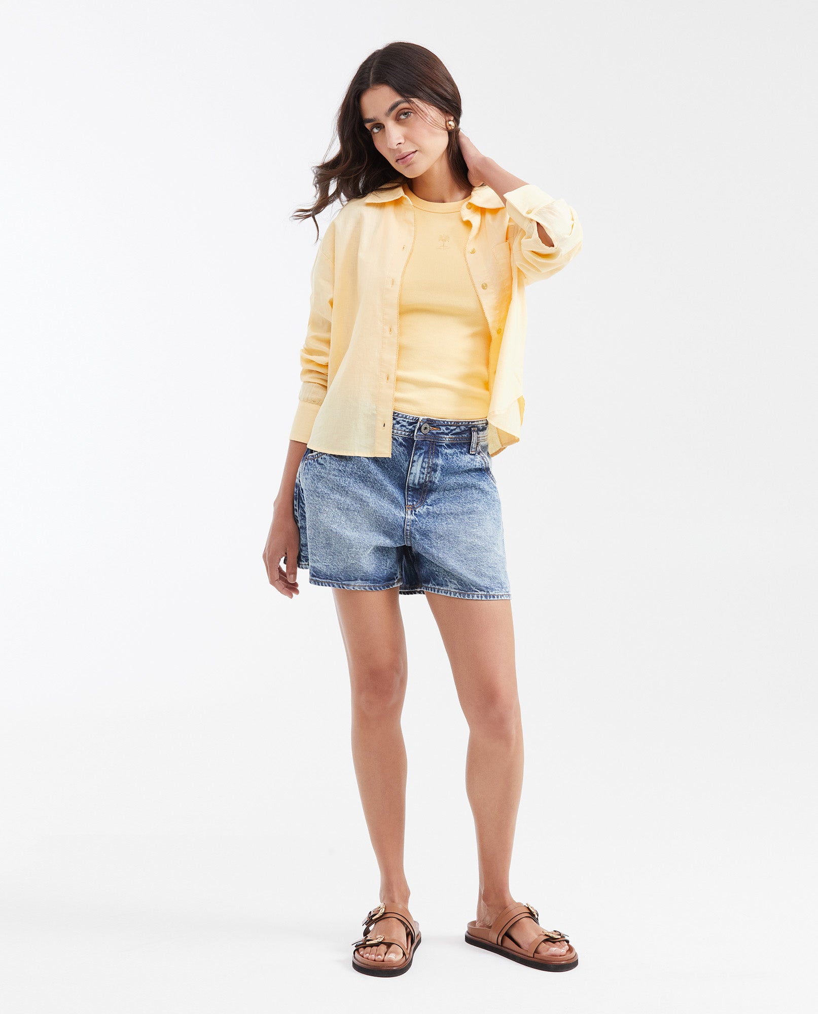 Short en Denim High Rise Azul Medio para Mujer - Blue 63_452G001_AZU184140_3