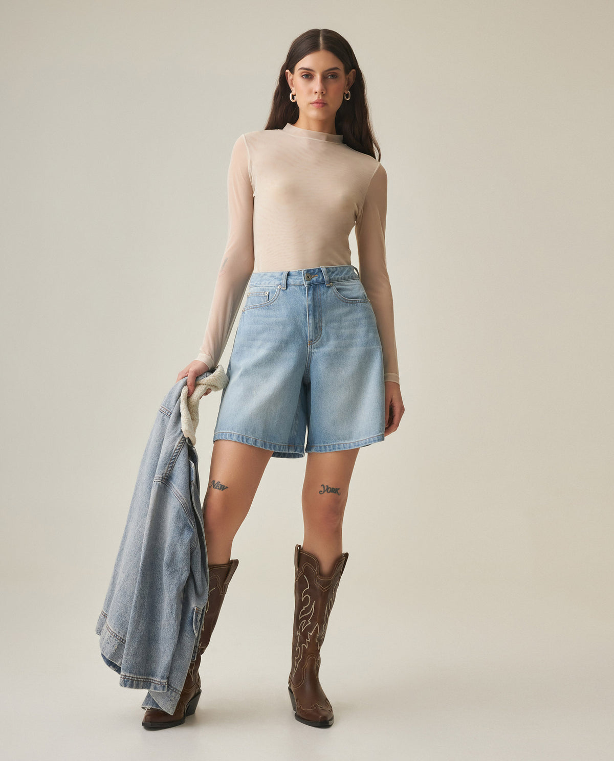Women´s Denim Shorts - Blue 63_452H002_AZU154020_0